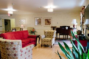 The common area at a skilled nursing nursing home