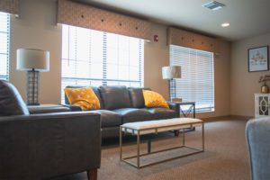 A common area in a skilled nursing facility